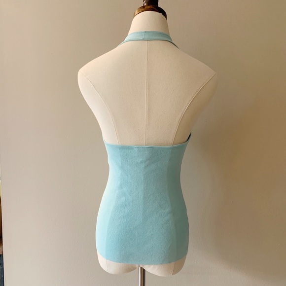 Ann Taylor Tiffany Blue Knit Halter Top - Picture 3 of 7